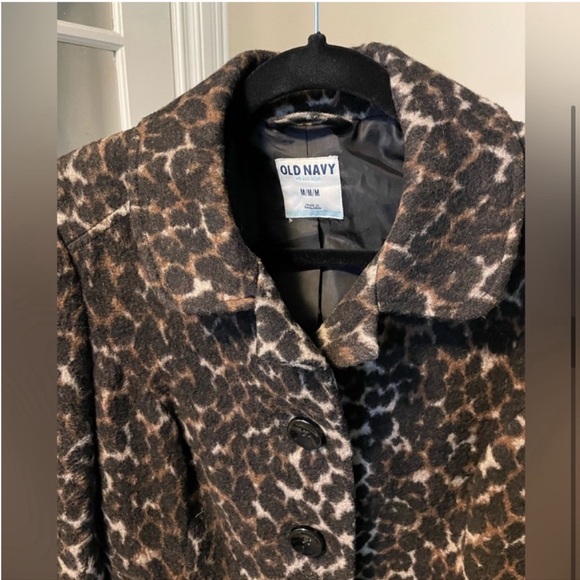 Old Navy Leopard Print Coat (M) - Picture 3 of 5